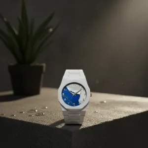 White Aura Watch Elegant Design Durable Build Comfortable Strap Clear Display Perfect For Daily Wear And Special Occasions Reliable Performance Stylish Look