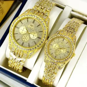 Cartier Style Rectangular Analog Watch for Men – | Quartz Wrist Watch - Golden