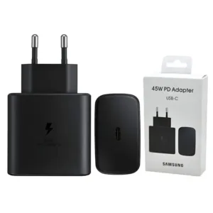 Samsung Original 45W PD Super Fast Charger USB-C Adapter – UK/US/EU Pin Fast Charging Wall Charger