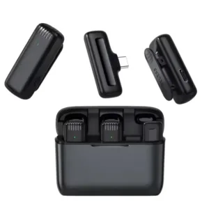 J13 Type C Dual Wireless Lavalier Microphone With Charging Case Video Recording Mic - Electronic Accessory For Audio Recording Routinev