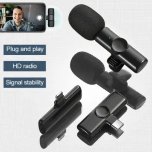 K11 2-In-1 Dual Wireless Collar Microphone Type-C And Lightning Omnidirectional Lavalier Mic - Electronic Accessory Designed For Audio Recording And Daily Streaming Routine